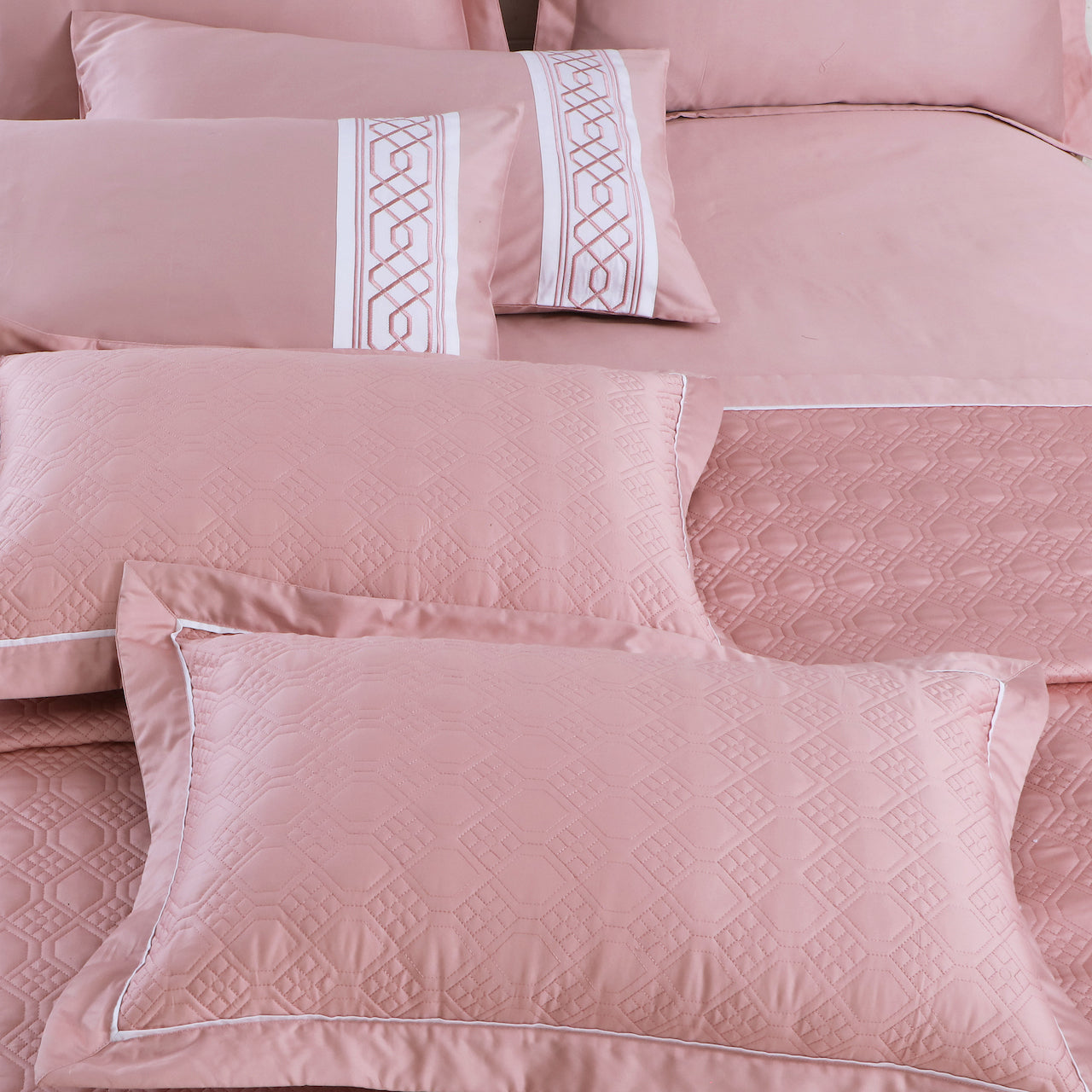 Kairo Quilted Bedcover - Rose Pink