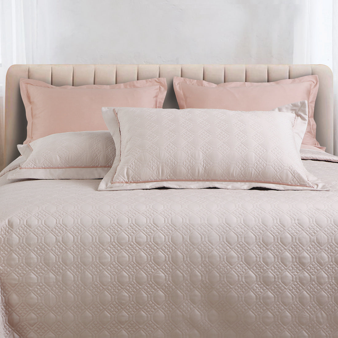 Kairo Quilted Bedcover - Almond Beige