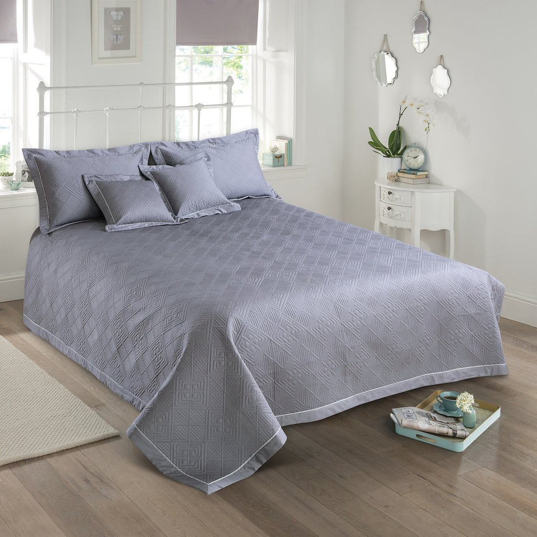 Kairo Quilted Bedcover - Grey