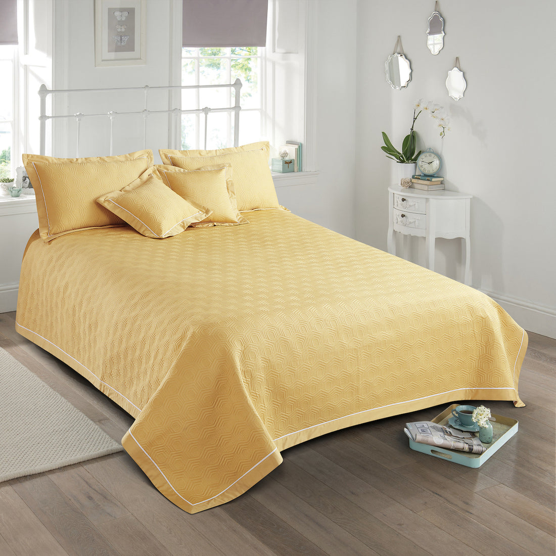 Kairo Quilted Bedcover - Yellow