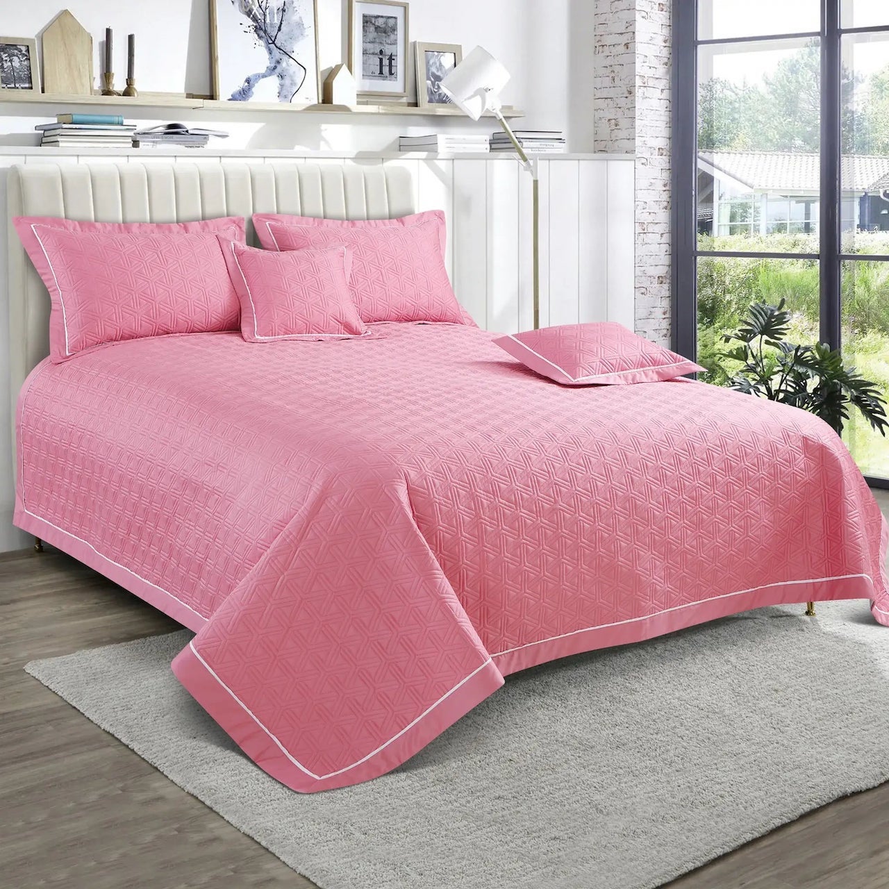 Kairo Quilted Bedcover - Rose