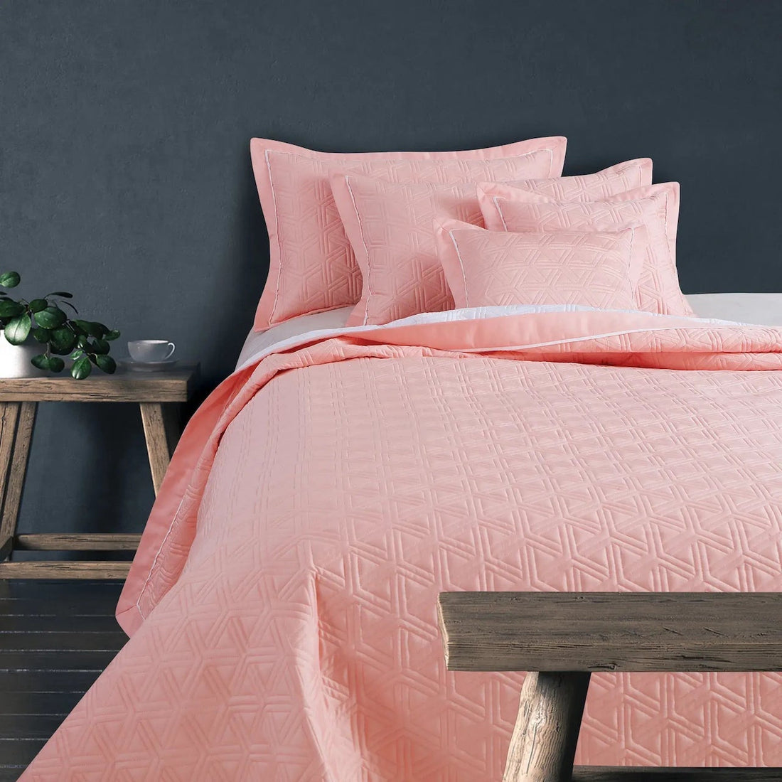 Kairo Quilted Bedcover - Peach