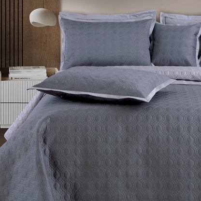 Luxe Reversible 8 Piece Bedspread Set-Grey &amp; Silver Grey