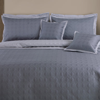 Luxe Reversible 8 Piece Bedspread Set-Grey &amp; Silver Grey