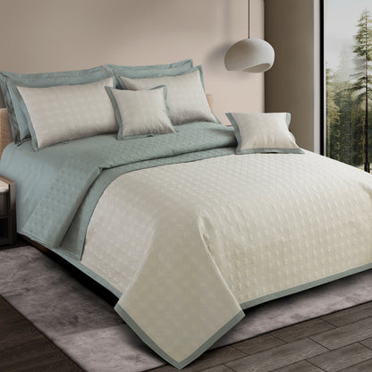 Luxe Reversible 8 Piece Bedspread Set-Olive Beige &amp; Olive Green