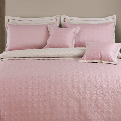 Luxe Reversible Bedspread Set - Blush Pink &amp; Beige