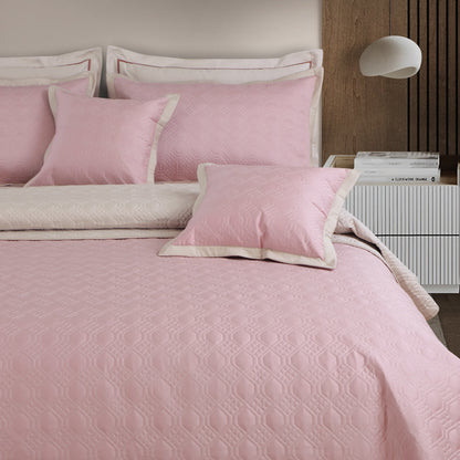 Luxe Reversible Bedspread Set - Blush Pink &amp; Beige