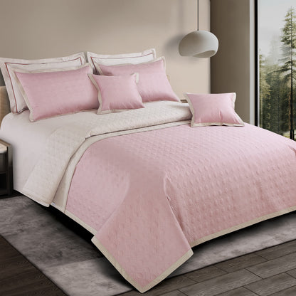 Luxe Bedspread Bedding Set - Blush Pink &amp; Beige