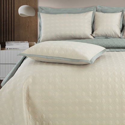 Luxe Bedspread Bedding Set - Beige &amp; Olive Green