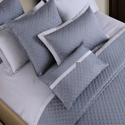 Reversible 9 Piece Bedspread Set-Grey &amp; Silver Grey