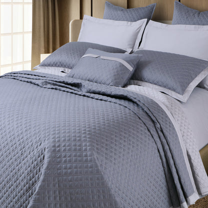Reversible 9 Piece Bedspread Set-Grey &amp; Silver Grey