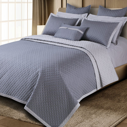 Reversible 9 Piece Bedspread Set-Grey &amp; Silver Grey