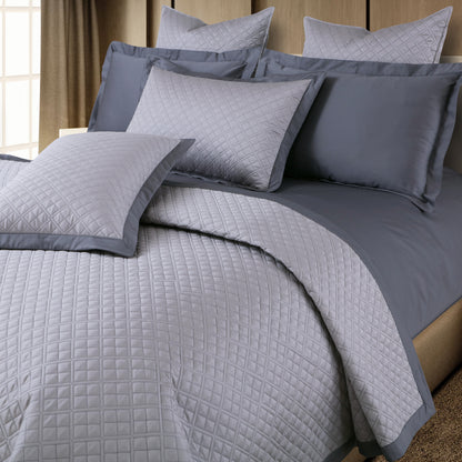 Reversible 9 Piece Bedspread Set-Silver Grey &amp; Grey