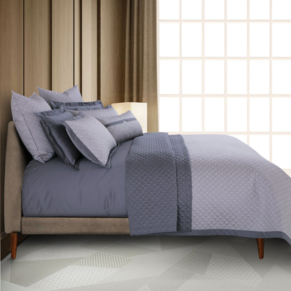 Reversible 9 Piece Bedspread Set-Silver Grey &amp; Grey