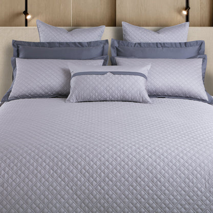 Reversible 9 Piece Bedspread Set-Silver Grey &amp; Grey