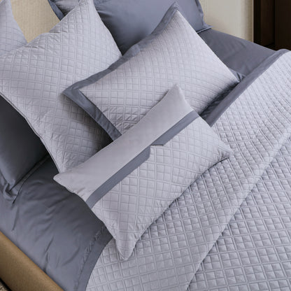 Reversible 9 Piece Bedspread Set-Silver Grey &amp; Grey