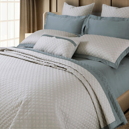Reversible 9 Piece Bedspread Set-Olive Beige &amp; Olive Green