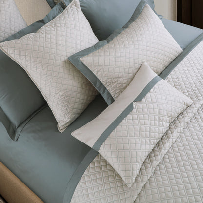 Reversible 9 Piece Bedspread Set-Olive Beige &amp; Olive Green