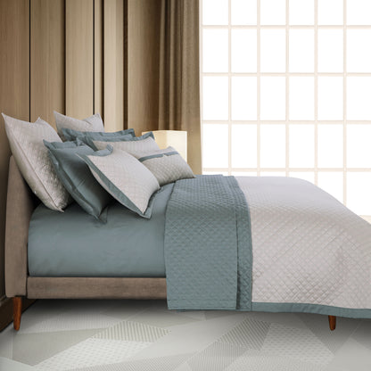 Reversible 9 Piece Bedspread Set-Olive Beige &amp; Olive Green