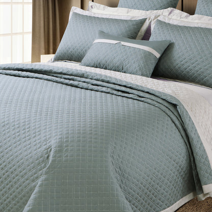 Reversible 9 Piece Bedspread Set-Olive Green &amp; Olive Beige