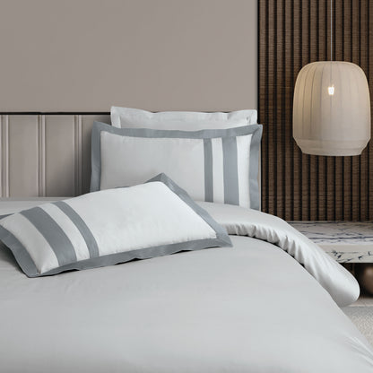 Jacquard King Size Bedsheet with 2 Pillow Covers-Silver Grey