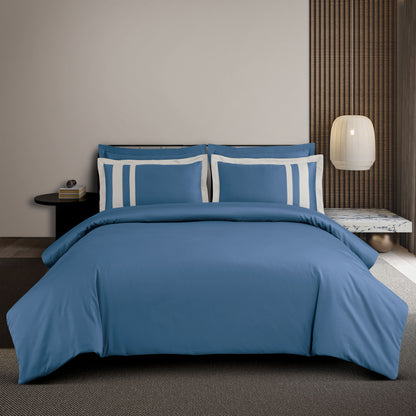 Jacquard King Size Bedsheet with 2 Pillow Covers-Blue