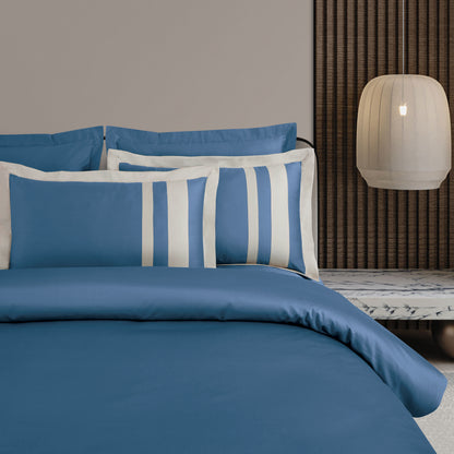 Jacquard King Size Bedsheet with 2 Pillow Covers-Blue