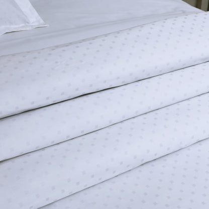 Jacquard Duvet Cover Set with King Size Bedsheet and 4 Pillow Covers-White