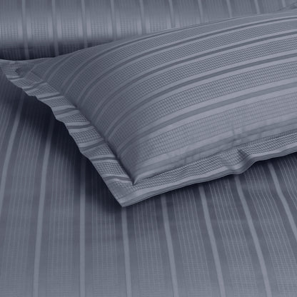 Jacquard King Size Bedsheet with 2 Pillow Covers-Grey