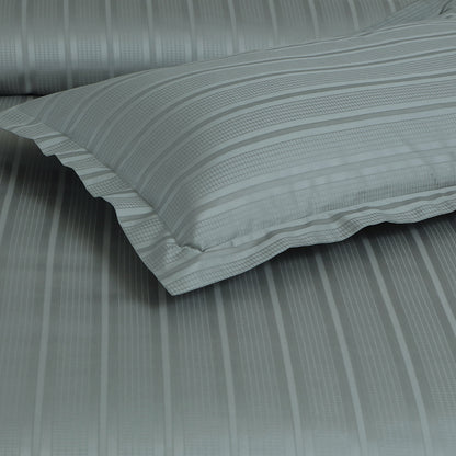 Jacquard King Size Bedsheet with 2 Pillow Covers-Olive Green