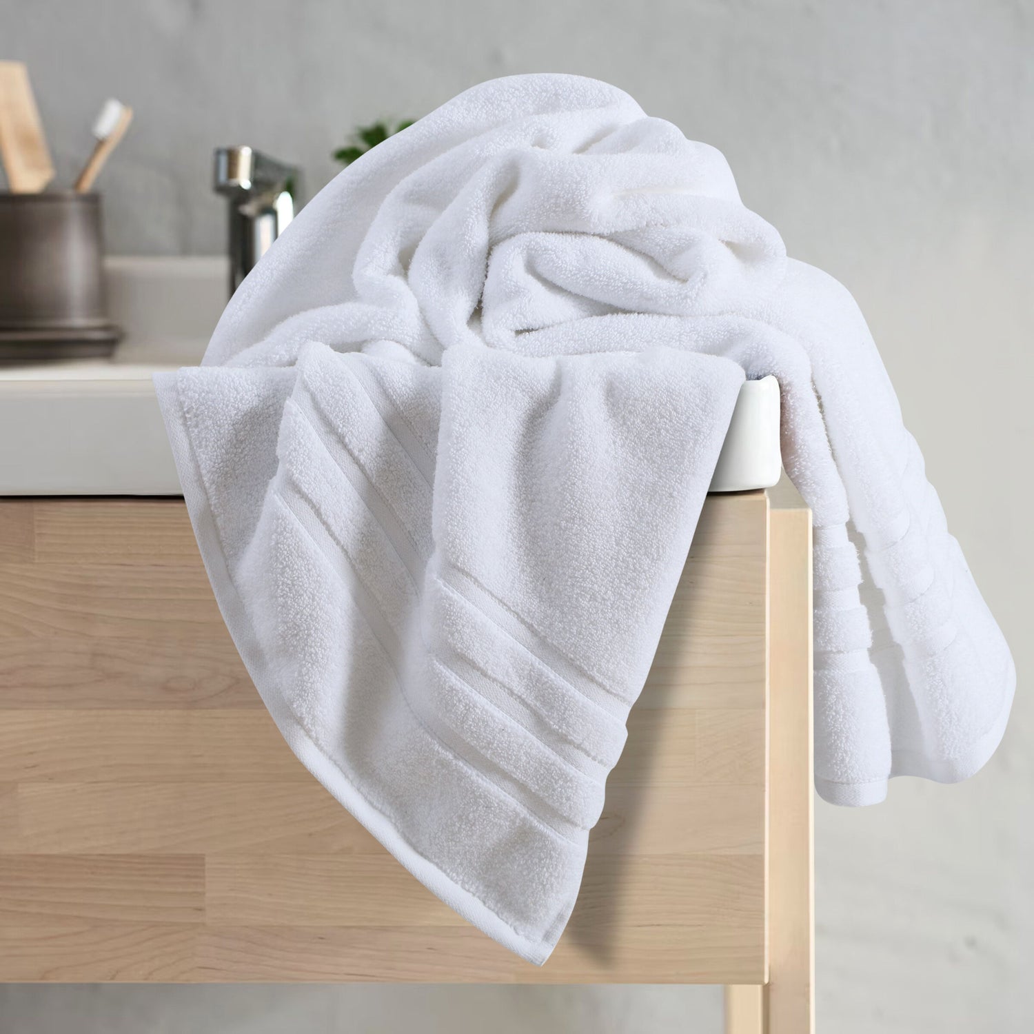 Zero Twist Hand Towels -White
