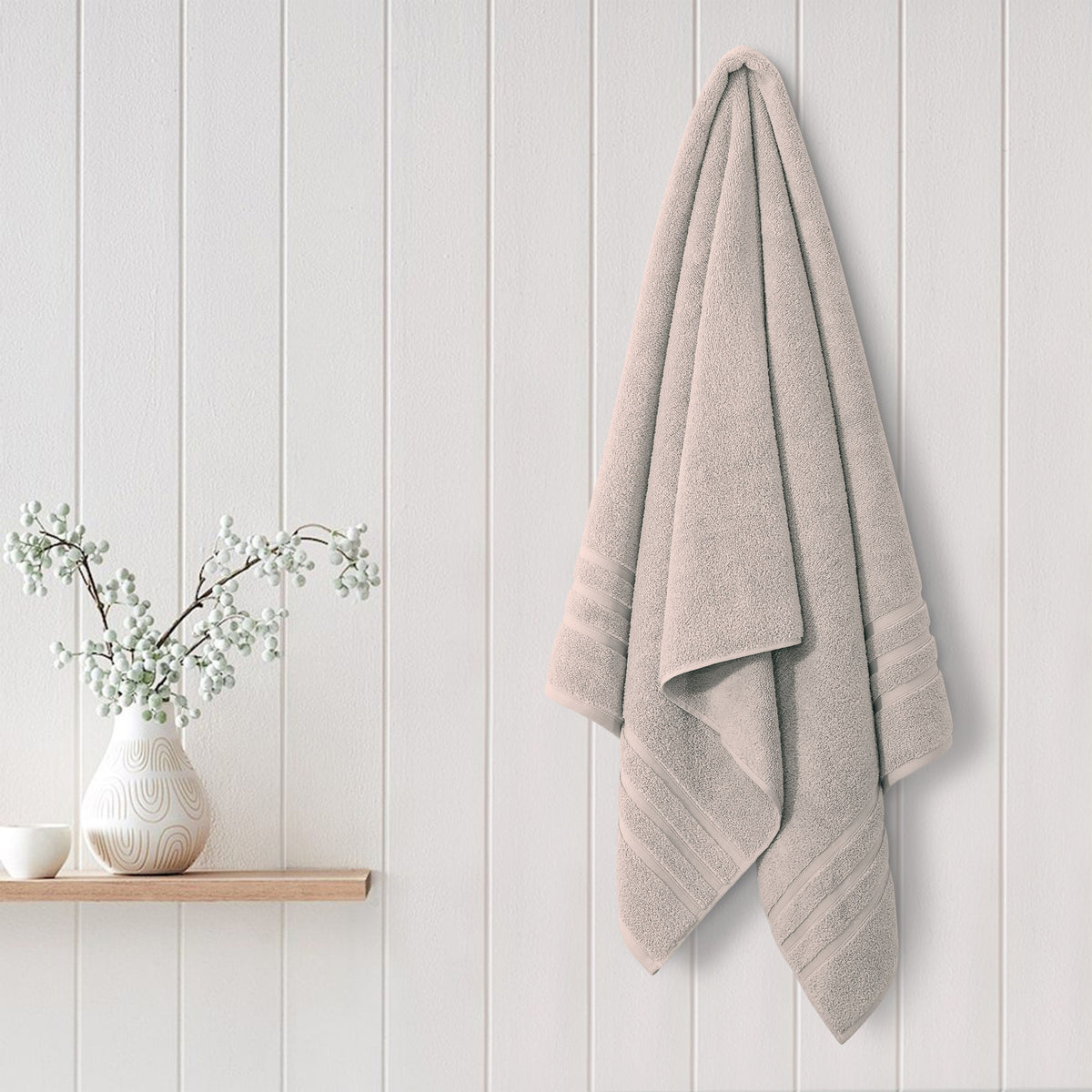 Zero Twist Bath Towel-Beige