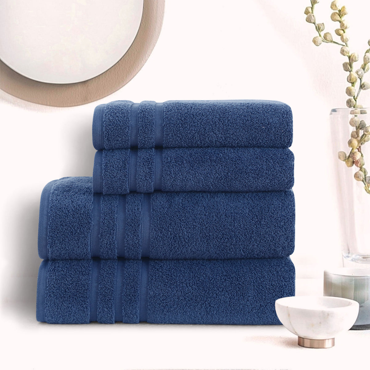 Zero Twist Hand Towels -Blue