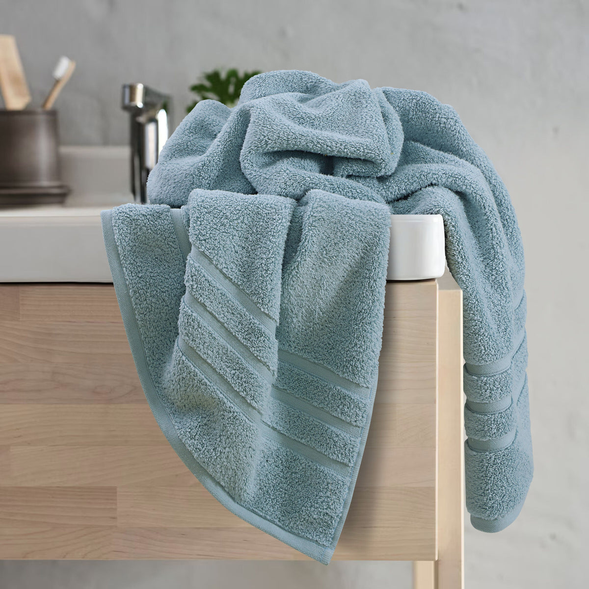 Zero Twist Bath Towel-Sea Green