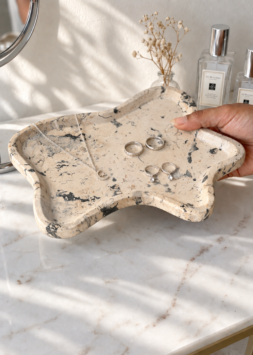 Marble Trinket Tray - Oatmeal