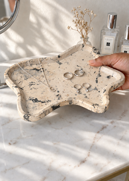 Marble Trinket Tray - Oatmeal