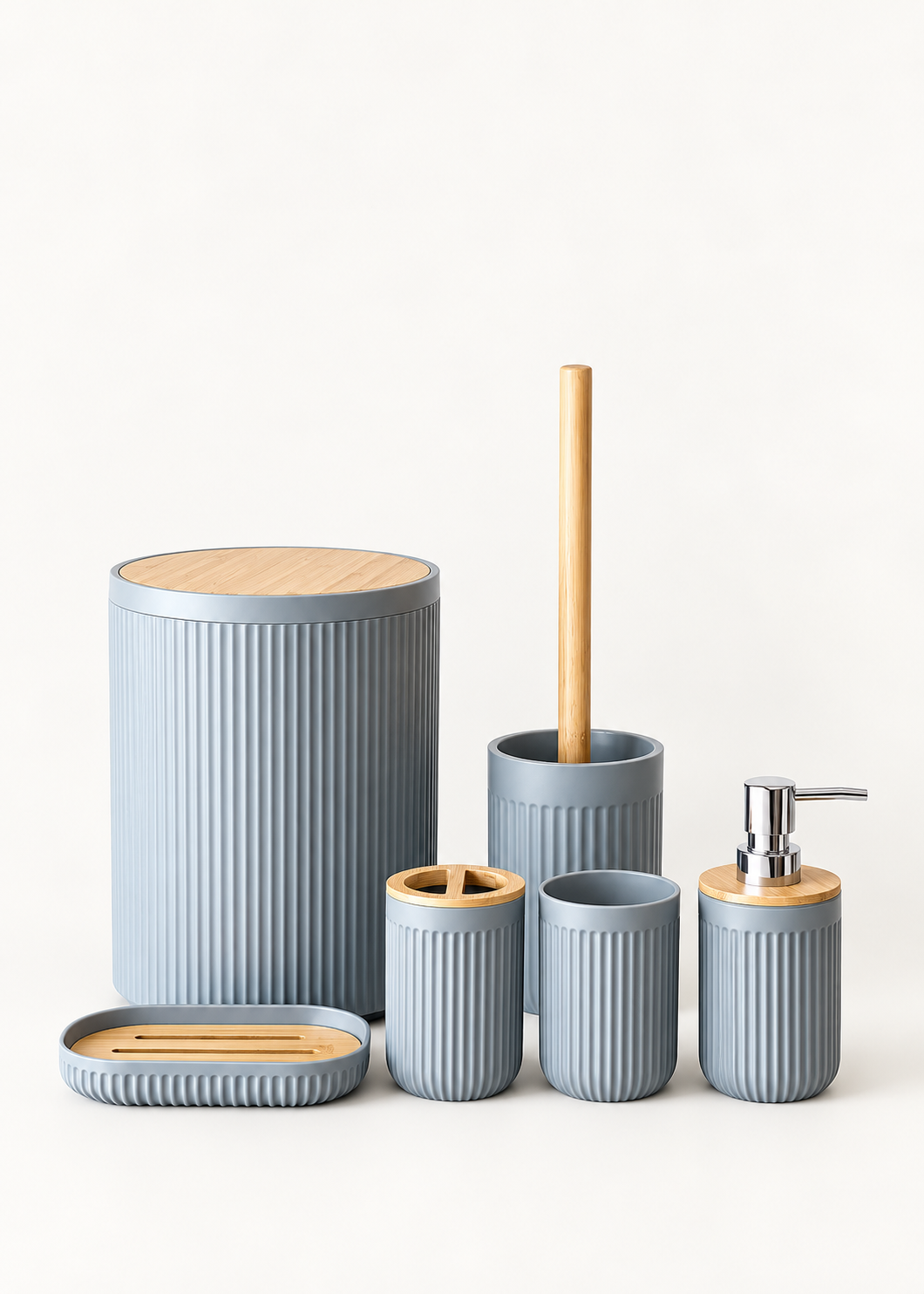 Slate Wood Bathroom Set
