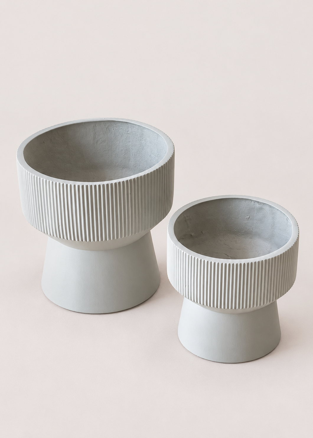 Sora Ripple Planters - Light Grey