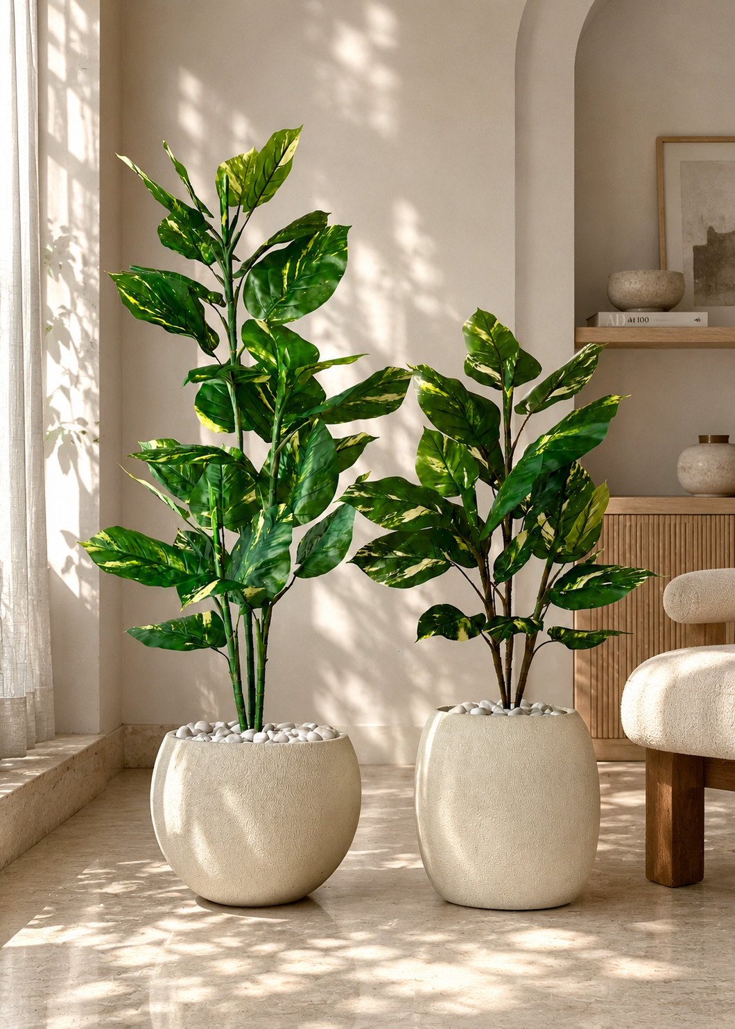 Artificial Variegated Pothos  Plant - 5 Feet