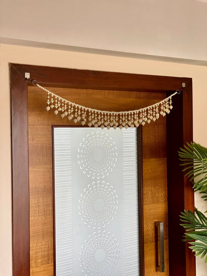 Festive Blossom Toran - White &amp; Gold