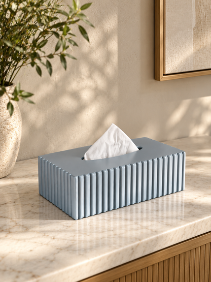 Imperium Fluted Tissue Box - Grey