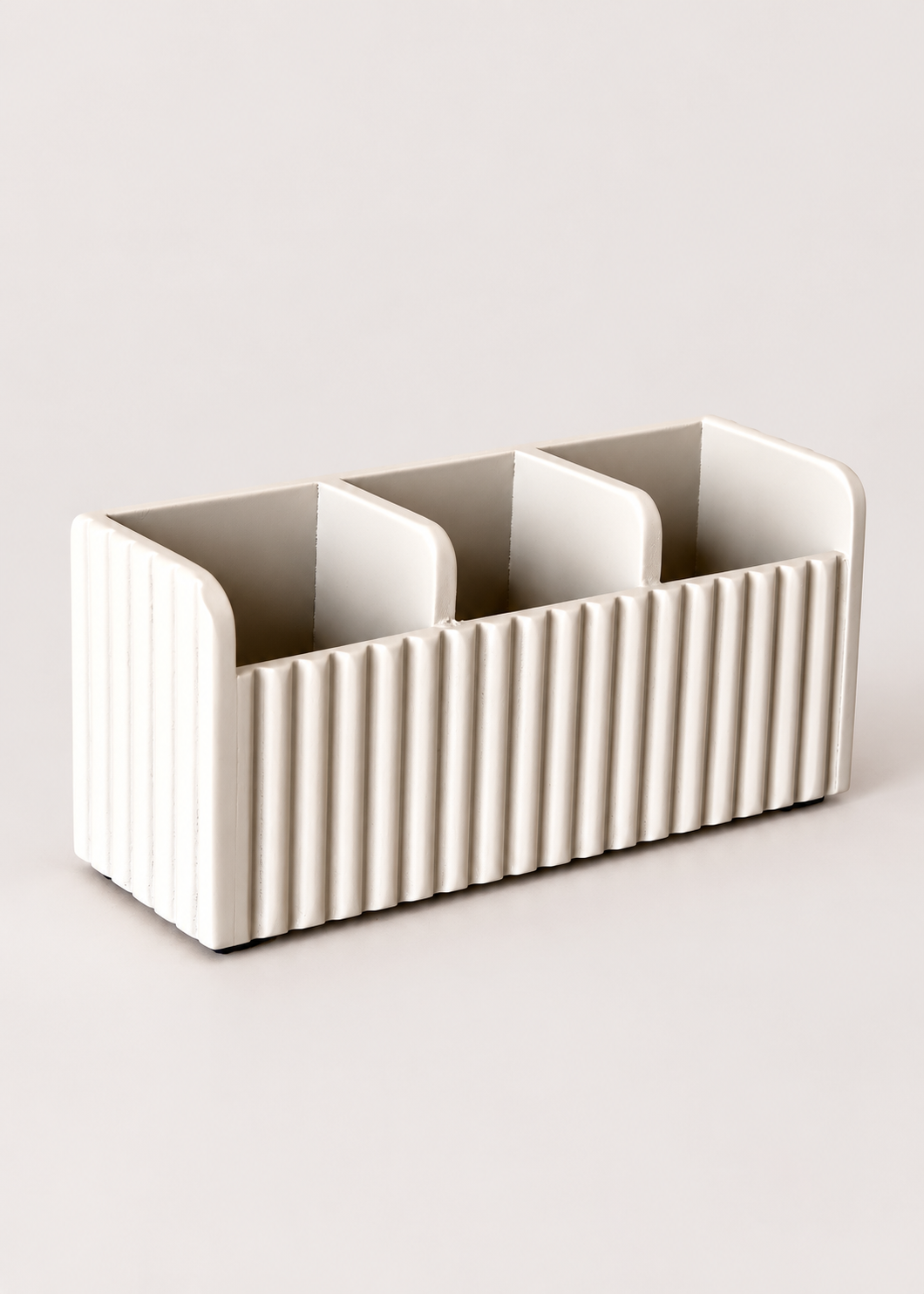 Imperium Fluted Cutlery Holder 3 Slot - Beige