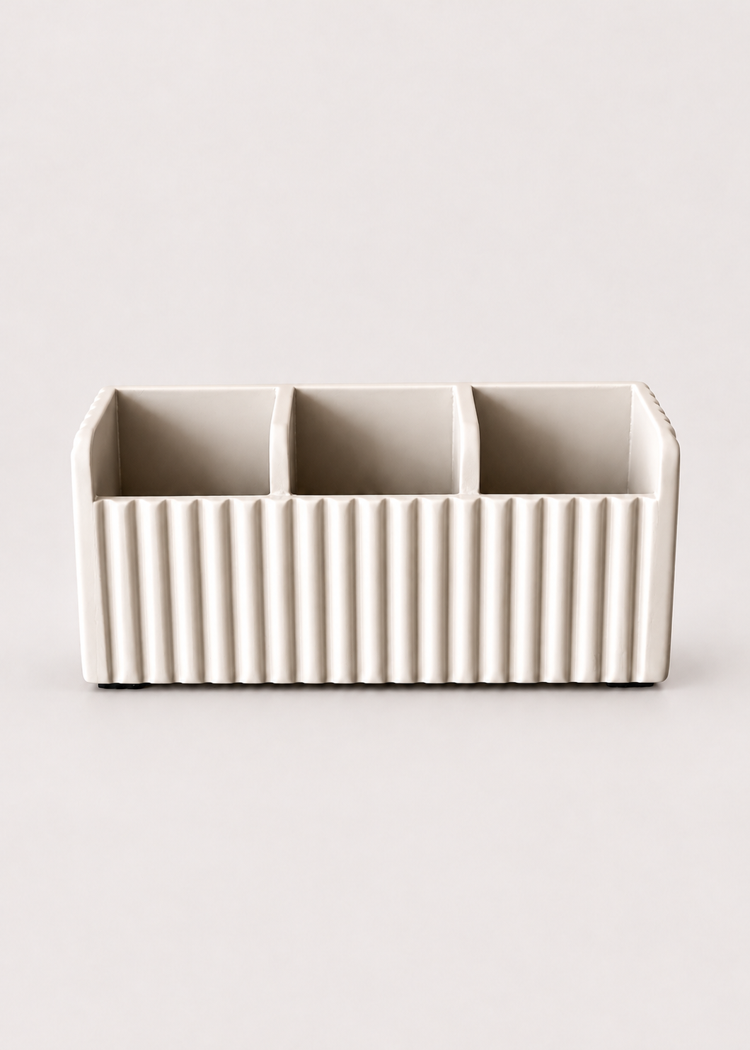 Imperium Fluted Cutlery Holder 3 Slot - Beige