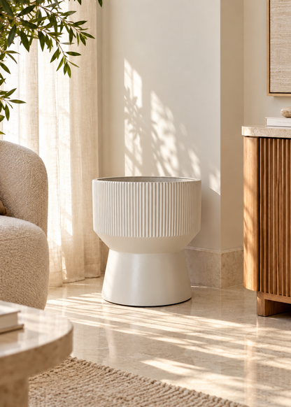 Sora Ripple Planters - Beige