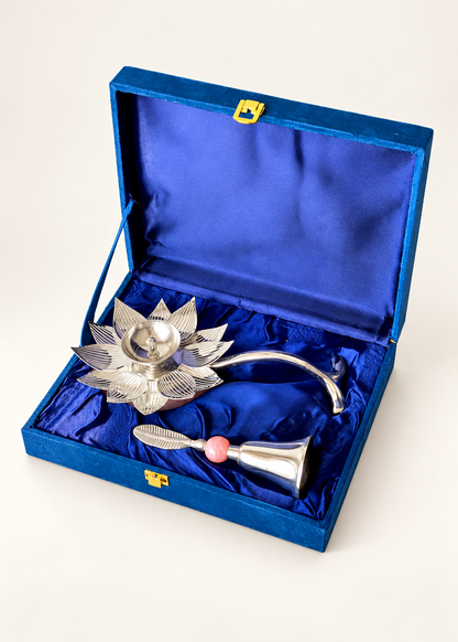 Padma Silver Diya Gift Set