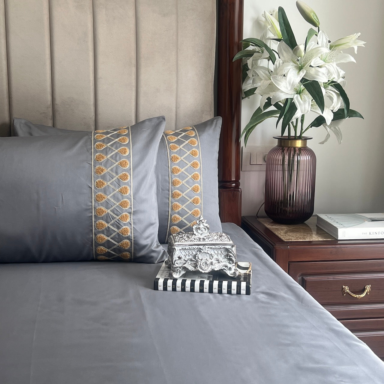 Zenith Dark Grey Bedsheet Set