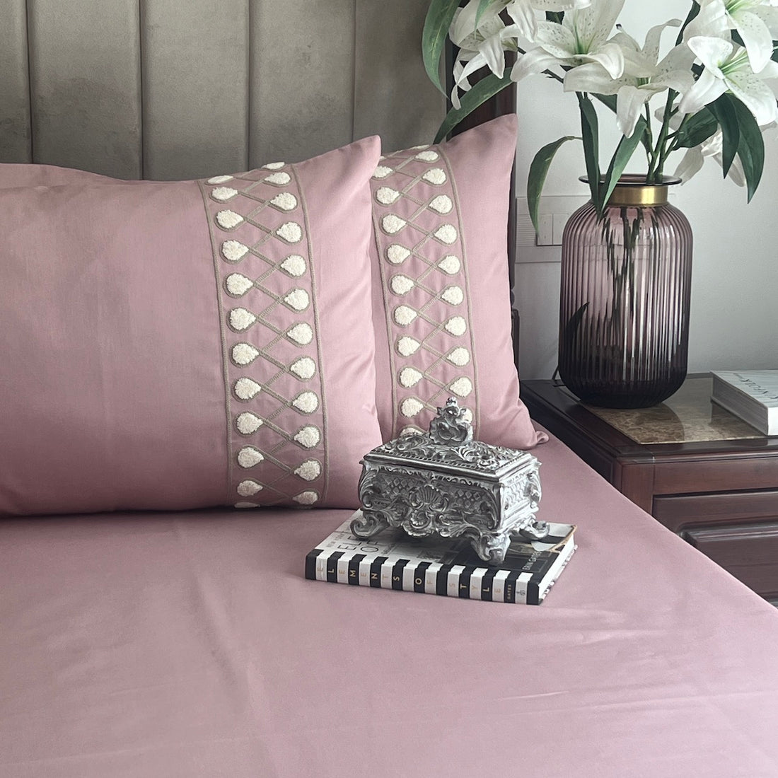 Zenith Old Rose Bedsheet Set