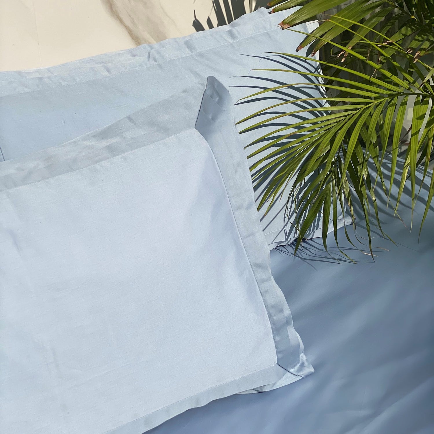 Tri-Pleat Smoke Blue Bedsheet Set