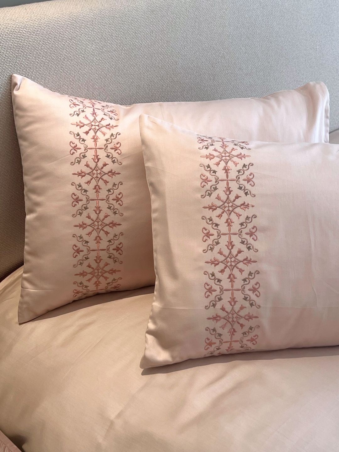 Luna Buff 300TC Cotton Bed Sheet with 2 Embroidered Pillow Covers
