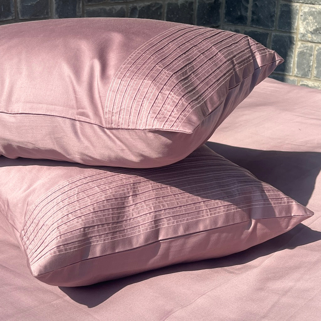 Pinstripe Old Rose Bedsheet Set